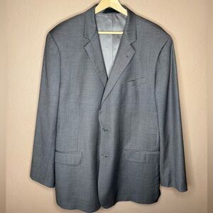 Baroni Men's Gray 100% Wool Classic Suit Coat Blazer Size 46L Special Event